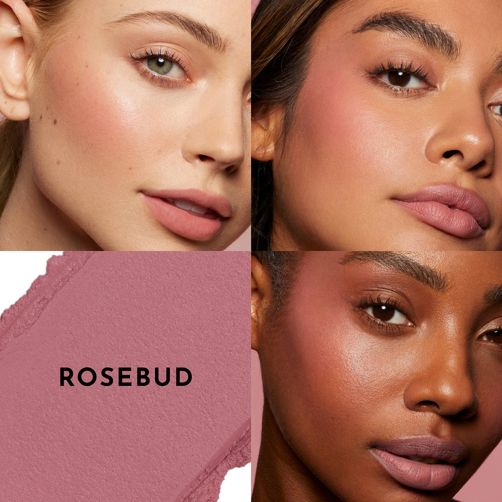 Pinch my cheeks in Rosebud swatches on different skintone